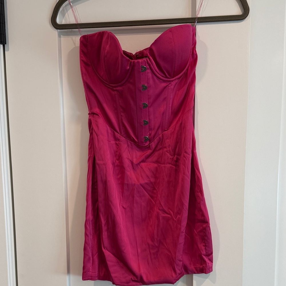 Oh Polly Fuchsia Strapless Dress